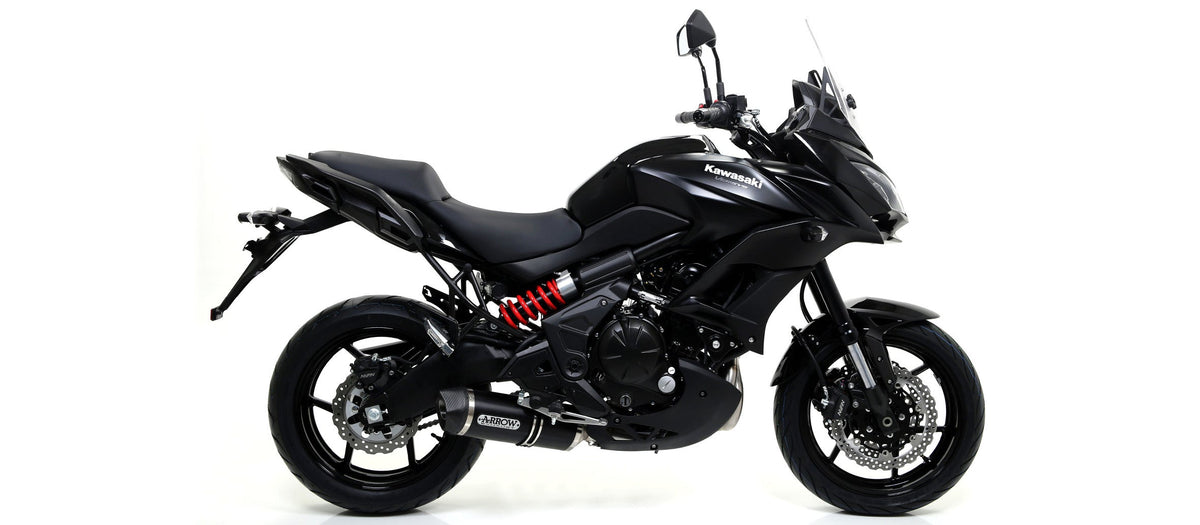 Arrow Race-Tech Approved Aluminium "Dark" Slip On with Carbon End Cap - Kawasaki Z650/Versys 650