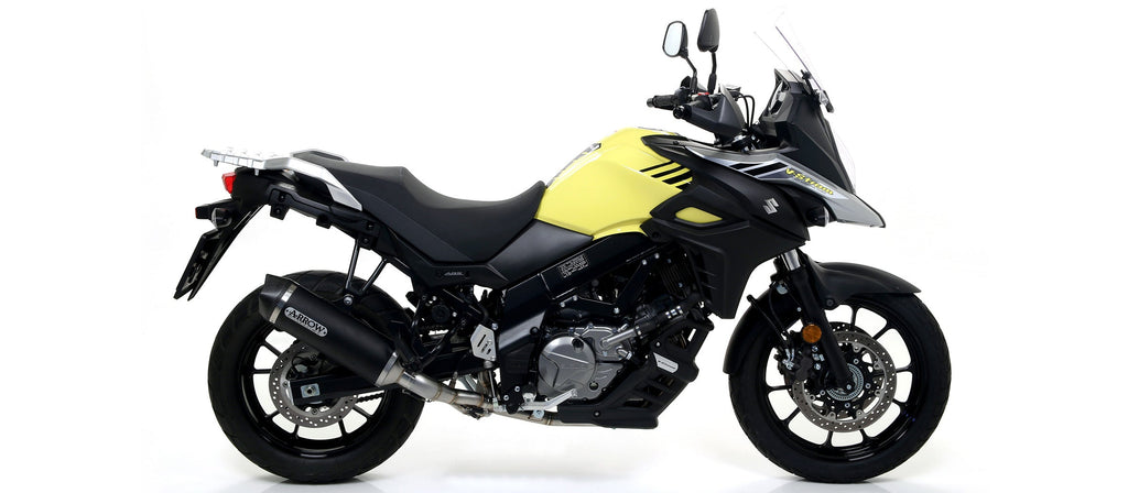 Arrow Race-Tech Aluminium "Dark" Slip On with Carbon End Cap - Suzuki V-strom 650