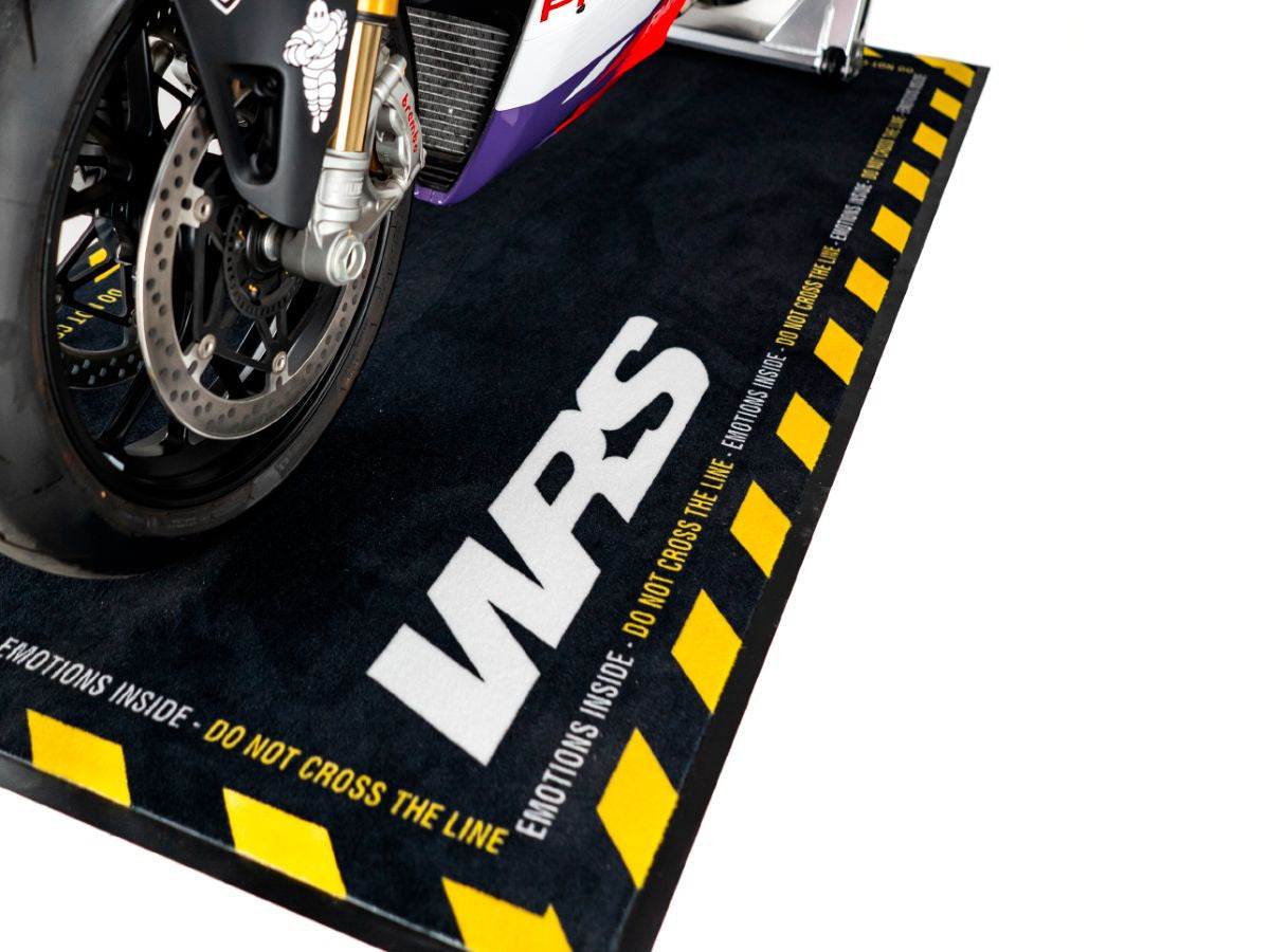 WRS Original WRS Rectangular Motorcycle Carpet With Logo And Yellow Line