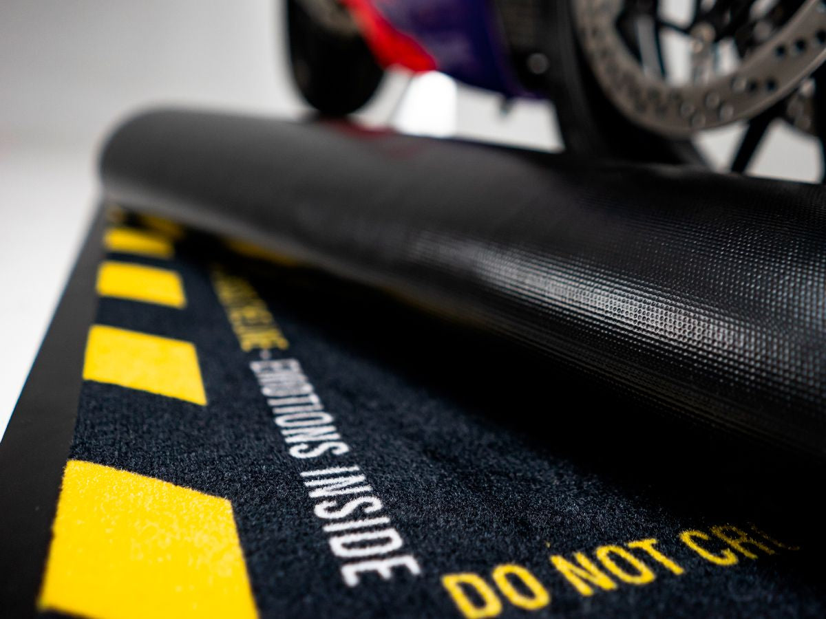 WRS Original WRS Rectangular Motorcycle Carpet With Logo And Yellow Line
